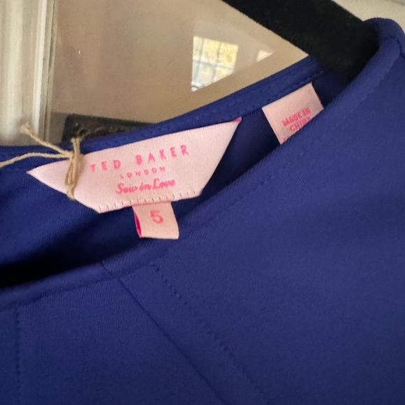 Ted Baker Blue Cap Sleeve Royal Blue Dress NWOT - Picture 8 of 8